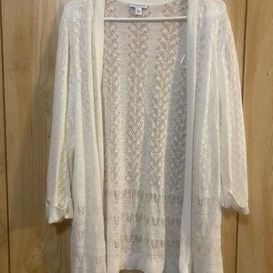 Croft & Barrow Women's Ivory Knit Cardigan
